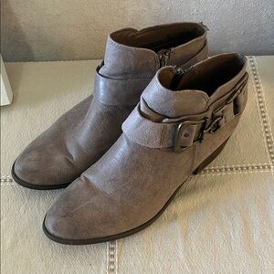 Carlos Santana Taupe Ankle Booties with Buckle
